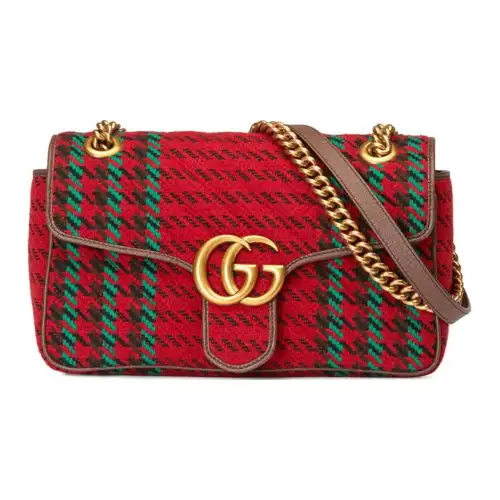 GUCCI Marmont Wool Chain Crossbody Bag, Shoulder Bag Women's