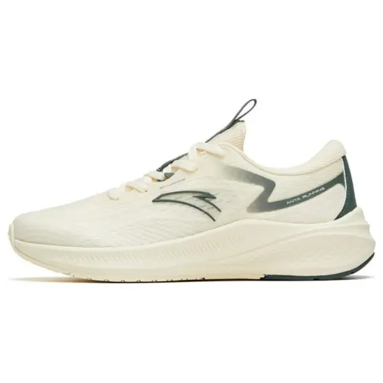 Anta Road Run Cushioning Anti-Slip And Wear-Resistant Low-Top Running Shoes Women's White Asphalt Gray