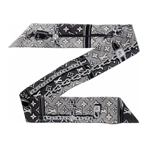 LOUIS VUITTON Monogram Scarves Women's Gray