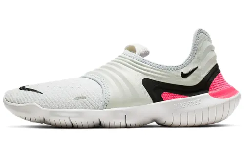 Nike Free RN Flyknit 3.0 Barefoot Feeling Sports Non-Slip Lightweight Low-top Running Shoes Women's Pink White