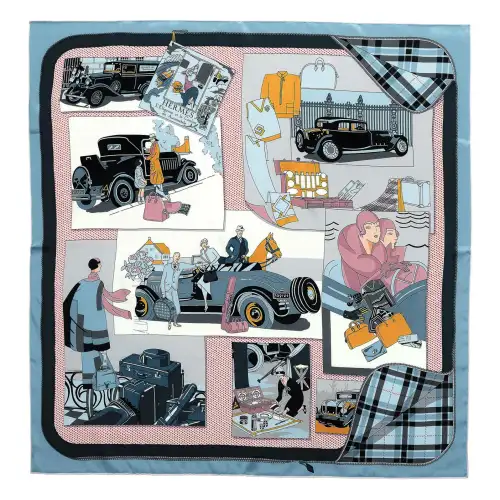 HERMES Carre Scarves Women's Blue