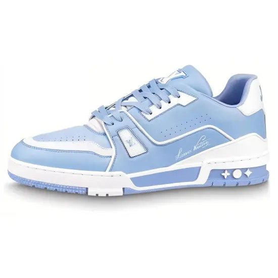 LOUIS VUITTON Lv Trainer #54 Light Blue White