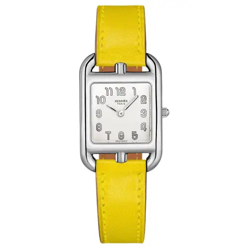 HERMES Cape Cod Collection Wrist Watches Quartz Movement Cow Leather Strap 31*23mm White Dial Women's Watch
