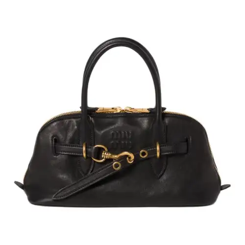 MIU MIU Nappa Leather Shoulder Bag, Crossbody Bag, Handbag Women's Black