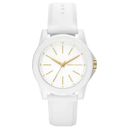 ARMANI EXCHANGEAE Wrist Watches Quartz Movement Silicone Strap White Dial Women's Watch Masterpiece Gift Box