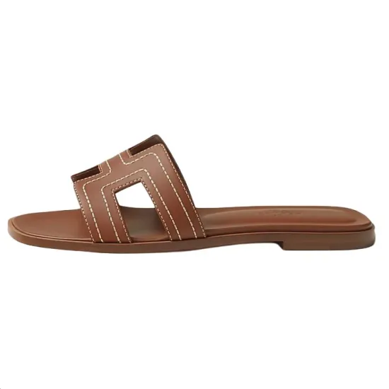 HERMES Oran Slide Slippers Women's Brown