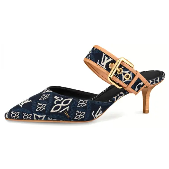 LOUIS VUITTON Lv Since 1854 Sofia Flat Heels 'Navy' Women's