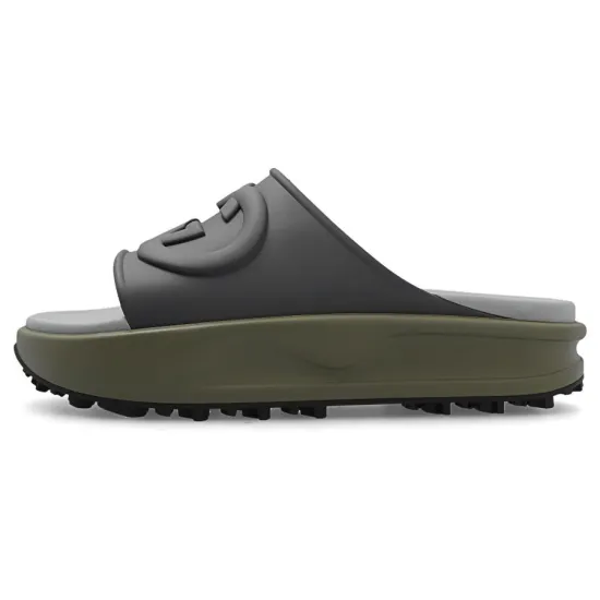 GUCCI Interlocking G Slide Dark Grey Khaki