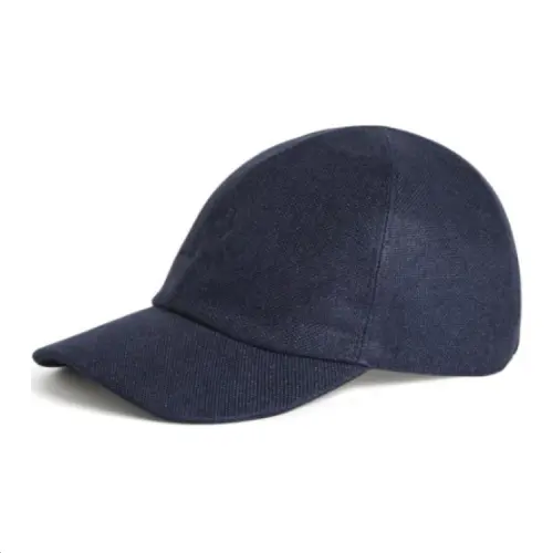 Loro Piana Linen Baseball Caps Men's Marine Blue
