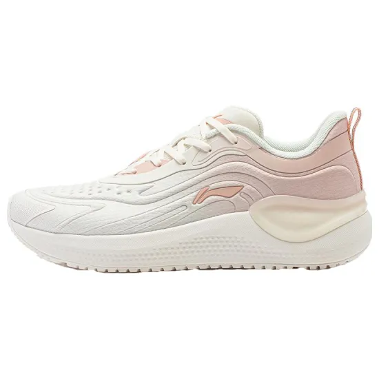 LiNing EazGo Cushioning Wear-Resistant Low-Top Running Shoes Women's White Pink