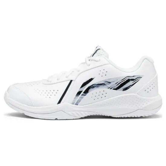 LiNing Anti Slip Wear Resistant Low Top Badminton Shoes Unisex White