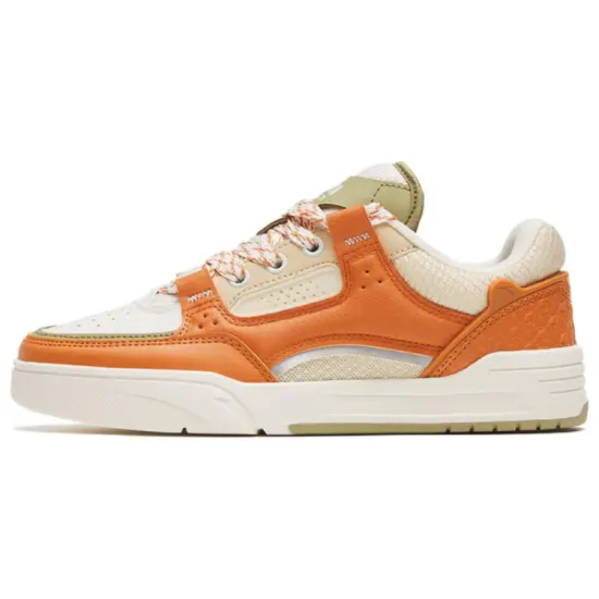 Anta AOJIE Anti Slip And Wear Resistant Lightweight Low Top Skateboard Shoes Women's White Brown