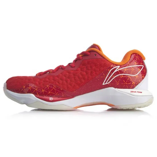 LiNing Raid Cushioning Support Low-Top Badminton Shoes Women's Vermilion