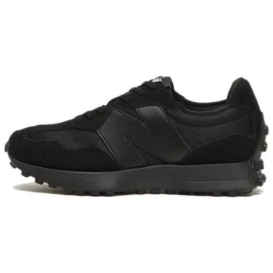 New Balance 327 Black White Tongue Logo