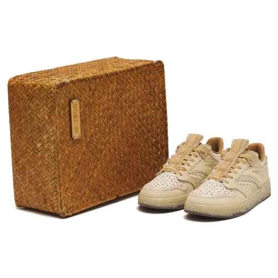 ANTA Street Play Series Skateboard Shoes Women's Low-Top Beige Gray