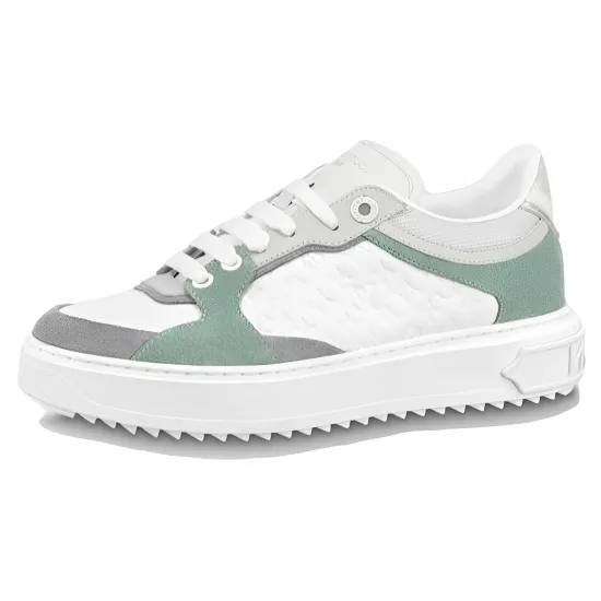 LOUIS VUITTON Time Out Sneakers 'White Mini Monogram With Green Grey' Women's