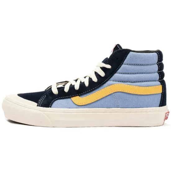Vans Style 138 Skateboarding Shoes Unisex High-top Black/Gris Blue