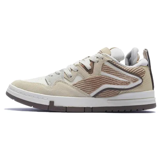 LINING Wei Wu PRO Skateboard Shoes Men Low-Top Natural Khaki/Bone White/Camel Khaki