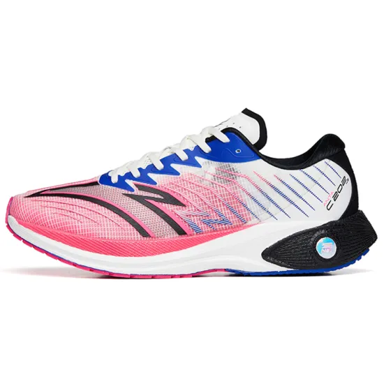 ANTA C202 4.0 Running Shoes Men Low-Top Ivory White Black/Luminous Rose Red