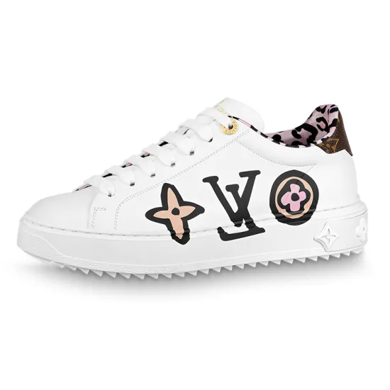 LOUIS VUITTON Time Out Sneakers 'White With Large Side Logo' Women's