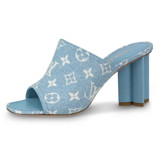 LOUIS VUITTON Silhouette Slide Slippers Women's Blue