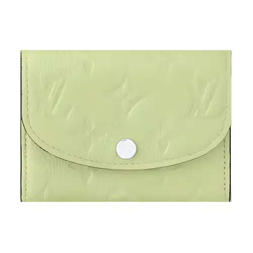 LOUIS VUITTON Cow Leather Wallet Women's Green