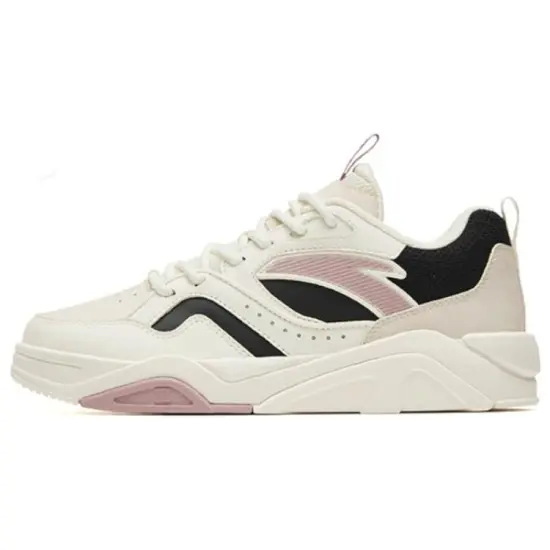 Anta Flame 3.0 Slip Resistant Cushioning Low Top Skateboard Shoes Women's White Pink
