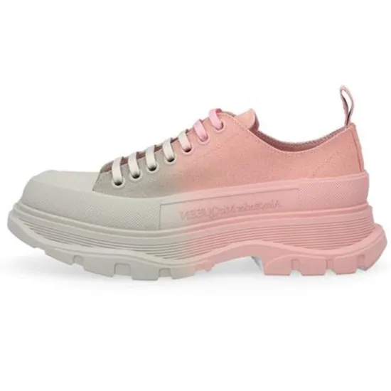 Alexander McQueen Tread Slick Casual Shoes Women's Low-Top Gray Pink