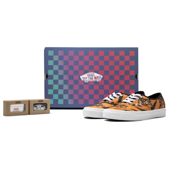 Vans Authentic Skateboarding Shoes Unisex Low-top Black/orange
