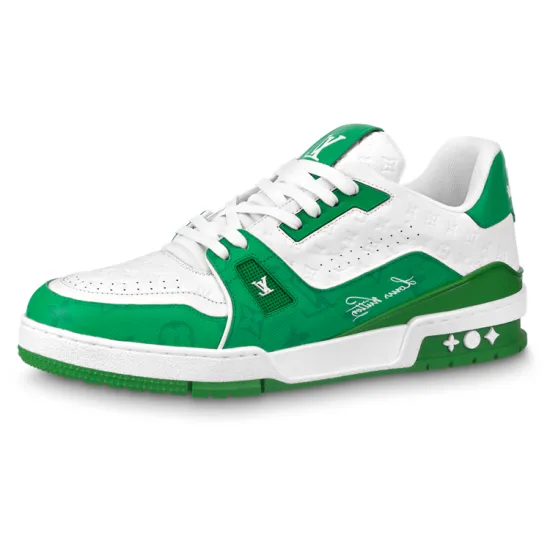 LOUIS VUITTON Lv Trainers 'White Green'