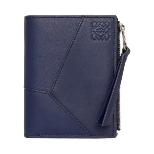 LOEWE Puzzle Calfskin Wallet Men's Abyss Blue