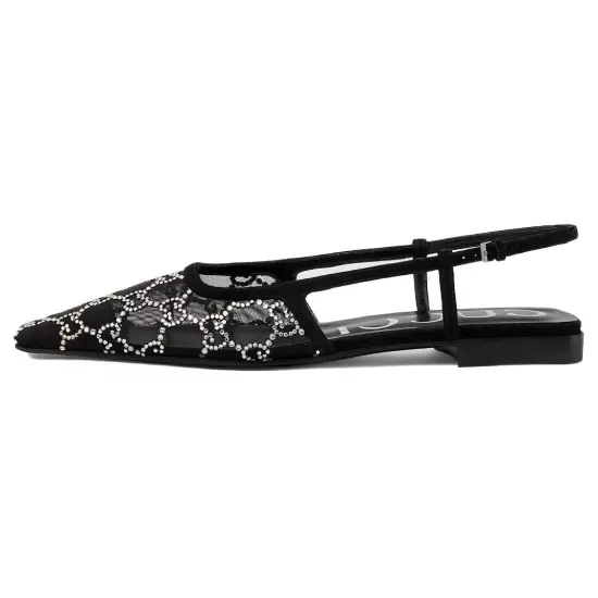 GUCCI GG Crystal-embellished Ballerina Shoes