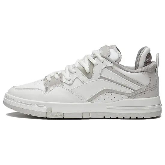 LiNing Wei Wu PRO Pro Anti Slip Wear Resistant Low Top Skateboard Shoes Women's Mist White Silver Fish Gray