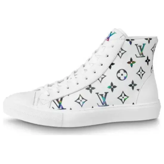 LOUIS VUITTON Tattoo Ankle Sneakers 'White With Colorful Monogram'