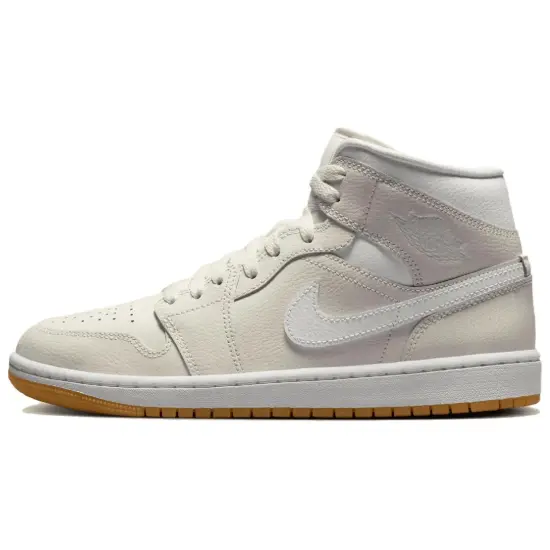 Jordan Air Jordan 1 Anti Slip Wear Resistant Mid Top Vintage Basketball Shoes Women's Beige
