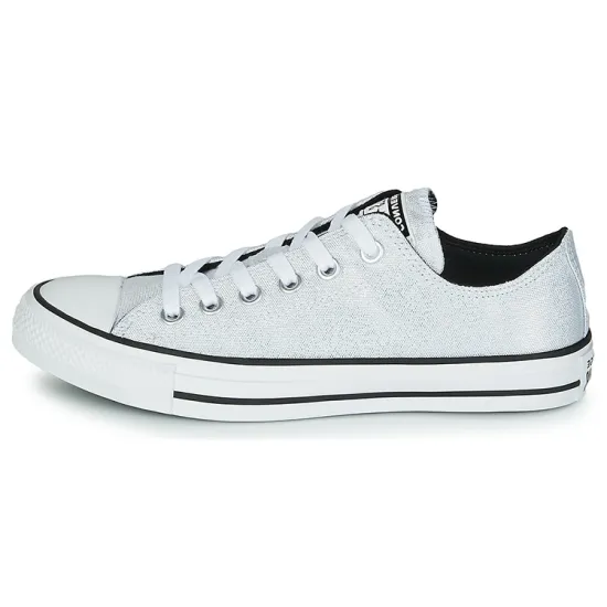 Converse All Star Series Skateboarding Shoes Women's Low-top Silver/Black