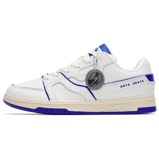 ANTA AOYU Skateboard Shoes Men Low-Top White Blue