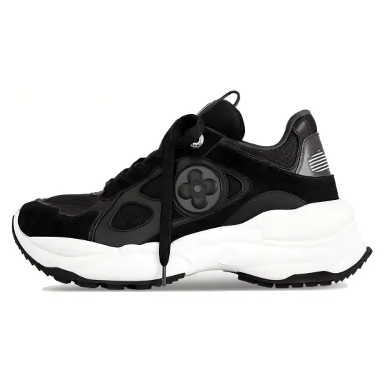 LOUIS VUITTON Run 55 Low Top Casual Shoes Women's Black