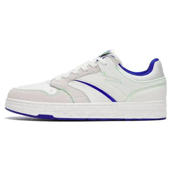 ANTA Street Play Series Skateboard Shoes Men Low-Top White Blue