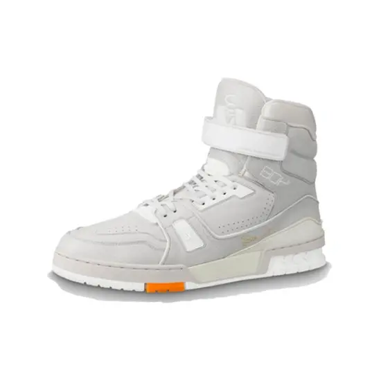 LOUIS VUITTON Lv Men's Trainer Sports Shoes Gray/White