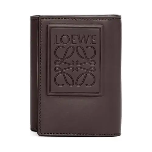 LOEWE Satin With Calfskin Wallet Men's Dark Brown