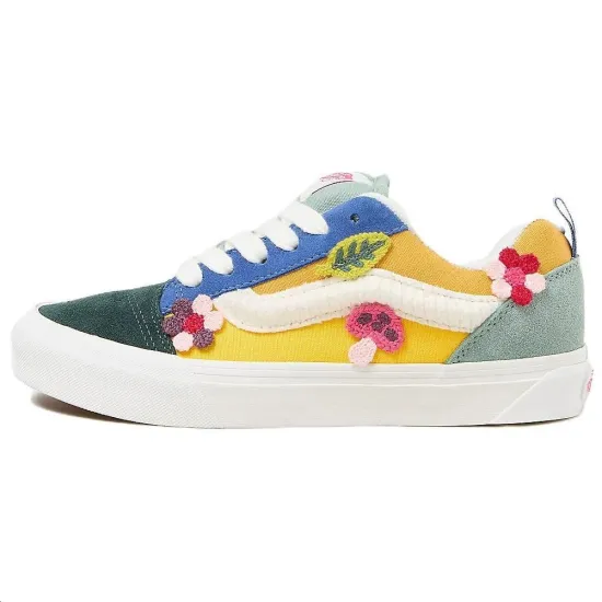 Vans Knu Skool Skateboarding Shoes Unisex Low-top Yellow-green-blue