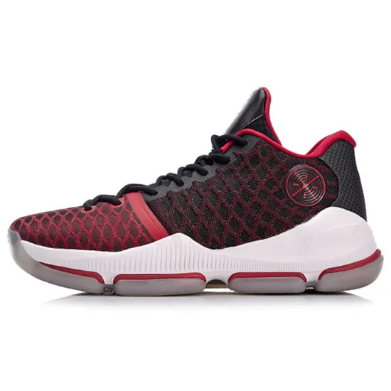 LINING WOW 1 Basketball Shoes Men Low-Top Black/Red