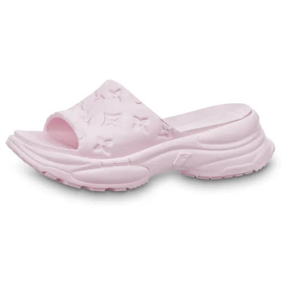 LOUIS VUITTON Pool 55 Slide Slippers Women's Pink