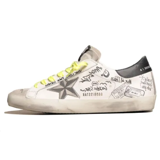 Golden Goose Super-Star Skateboard Shoes Men Low-top White/gray/black