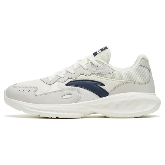 Anta Nebula Cushioning Slip Resistant And Abrasion Resistant Low Top Casual Running Shoes Men's White Gray Blue
