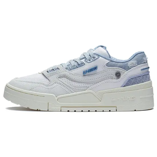 LINING 001 BTC Skateboard Shoes Women's Low-Top White Blue