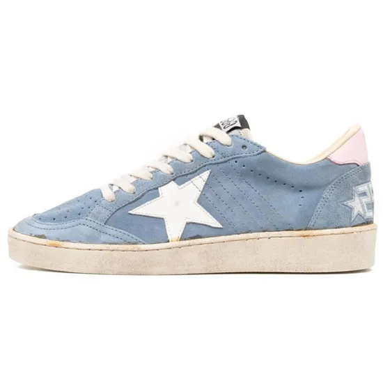 Golden Goose Stylish Skateboarding Shoes Women's Blue Pink Vintage Version