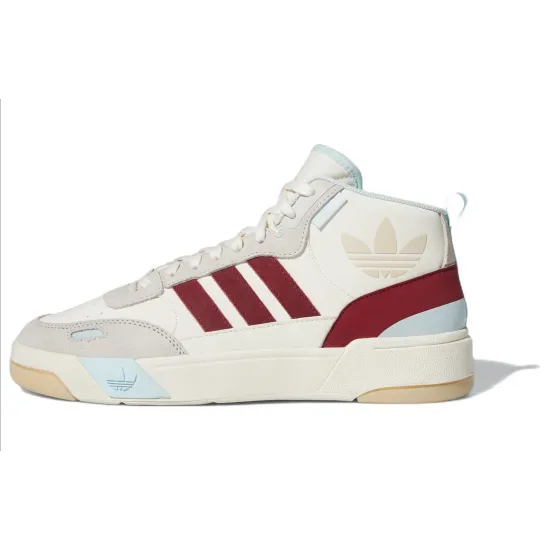 Adidas Originals Post Up Skateboard Shoes Unisex Mid-top Off-white/burgundy/light Gray/sky Blue