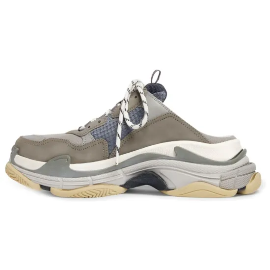 Balenciaga Triple S Mules 'Grey Blue Double Foam And Mesh'